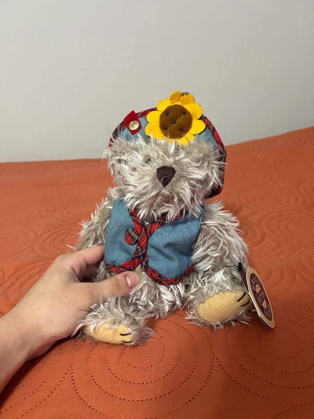 Brass Button Bears Blossom The Bear of Wealth Plush with Sunflower Hat